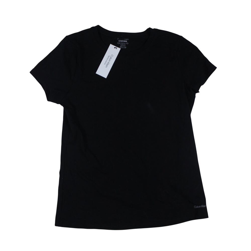 Calvin Klein Performance Stretch petite black women's short sleeve t-shirt $40 S